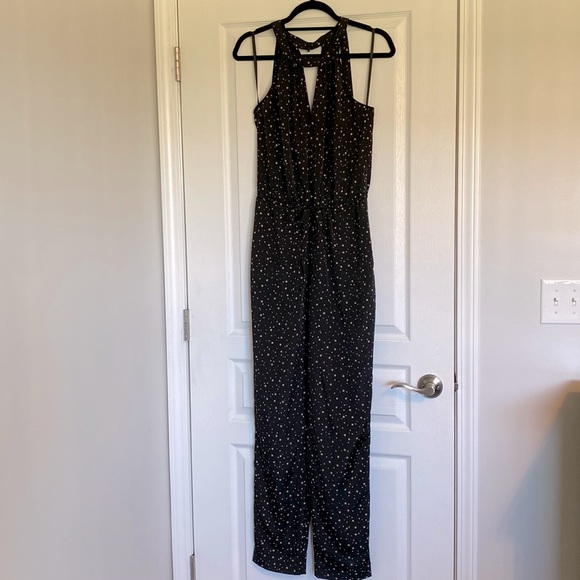 BCBGeneration black jumpsuit with grey stars size S - Picture 2 of 10